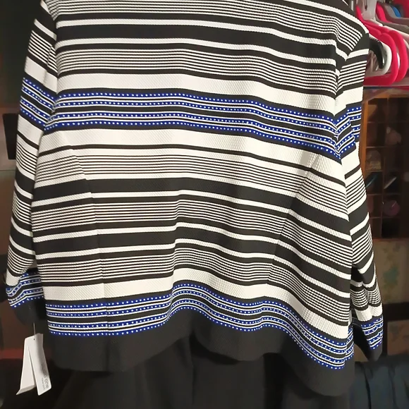 Striped Black and Blue Women's Jacket - Picture 5 of 5